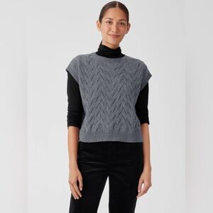 EILEEN FISHER - Sweater Vest in Ash Grey. Cotton/Cashmere. XS P2P 21"